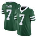 New York #7 Geno Player Football V Neck Short Sleeve Green Jersey Smith For Men Youth Women Gift