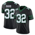 New York #32 Isaiah Player Football V Neck Short Sleeve Black Jersey Davis For Men Youth Women Gift