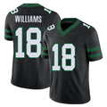 New York #18 Isaiah Player Football V Neck Short Sleeve Black Jersey Williams For Men Youth Women Gift