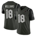 New York #18 Isaiah Player Football V Neck Short Sleeve Gotham Green Jersey Williams For Men Youth Women Gift