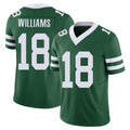 New York #18 Isaiah Player Football V Neck Short Sleeve Green Jersey Williams For Men Youth Women Gift