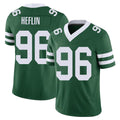 New York #96 Jack Player Football V Neck Short Sleeve Green Jersey Heflin For Men Youth Women Gift