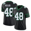 New York #48 Jaden Player Football V Neck Short Sleeve Black Jersey Keller For Men Youth Women Gift