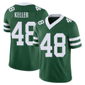 New York #48 Jaden Player Football V Neck Short Sleeve Green Jersey Keller For Men Youth Women Gift