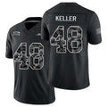 New York #48 Keller Player Football V Neck Short Sleeve Black Jersey Jaden For Men Youth Women Gift