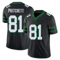 New York #81 Jamaal Player Football V Neck Short Sleeve Black Jersey Pritchett For Men Youth Women Gift