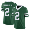 New York #2 Jarvis Player Football V Neck Short Sleeve Green Jersey Brownlee Jr. For Men Youth Women Gift