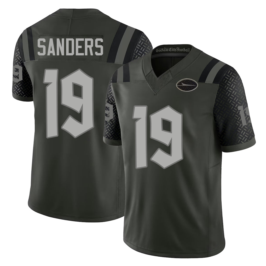 New York #19 Jason Player Football V Neck Short Sleeve Gotham Green Jersey Sanders For Men Youth Women Gift