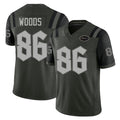 New York #86 Jelani Player Football V Neck Short Sleeve Gotham Green Jersey Woods For Men Youth Women Gift