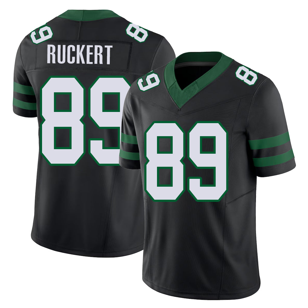 New York #89 Jeremy Player Football V Neck Short Sleeve Black Jersey Ruckert For Men Youth Women Gift