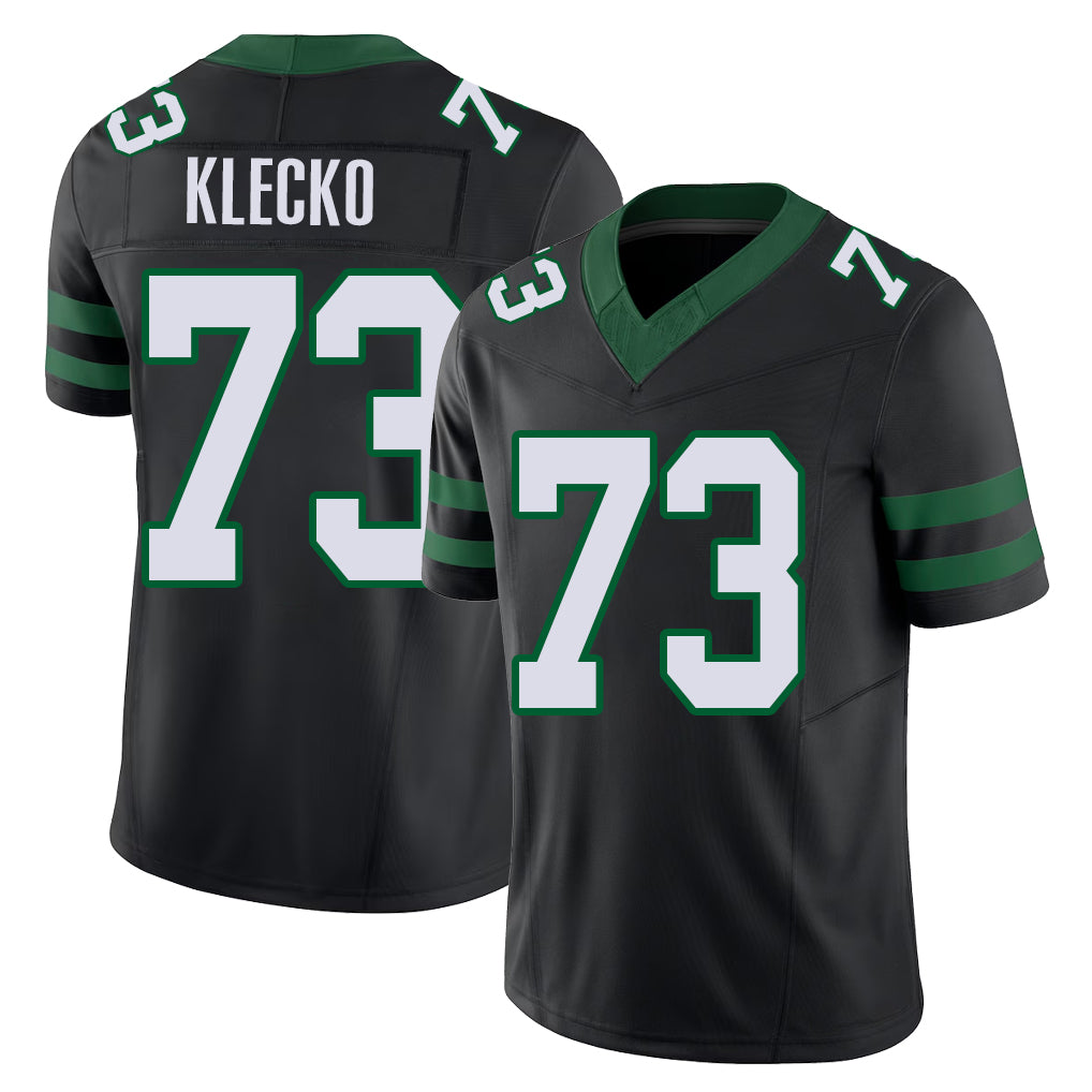 New York #73 Joe Player Football V Neck Short Sleeve Black Jersey Klecko For Men Youth Women Gift
