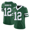 New York #12 Joe Player Football V Neck Short Sleeve Green Jersey Namath For Men Youth Women Gift