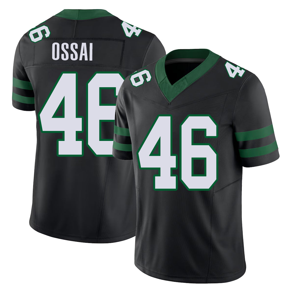 New York #46 Joseph Player Football V Neck Short Sleeve Black Jersey Ossai For Men Youth Women Gift