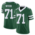 New York #71 Josh Player Football V Neck Short Sleeve Green Jersey Myers For Men Youth Women Gift