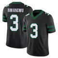 New York #3 Kene Player Football V Neck Short Sleeve Black Jersey Nwangwu For Men Youth Women Gift