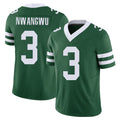 New York #3 Kene Player Football V Neck Short Sleeve Green Jersey Nwangwu For Men Youth Women Gift