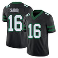 New York #16 Kenyon Player Football V Neck Short Sleeve Black Jersey Sadiq For Men Youth Women Gift