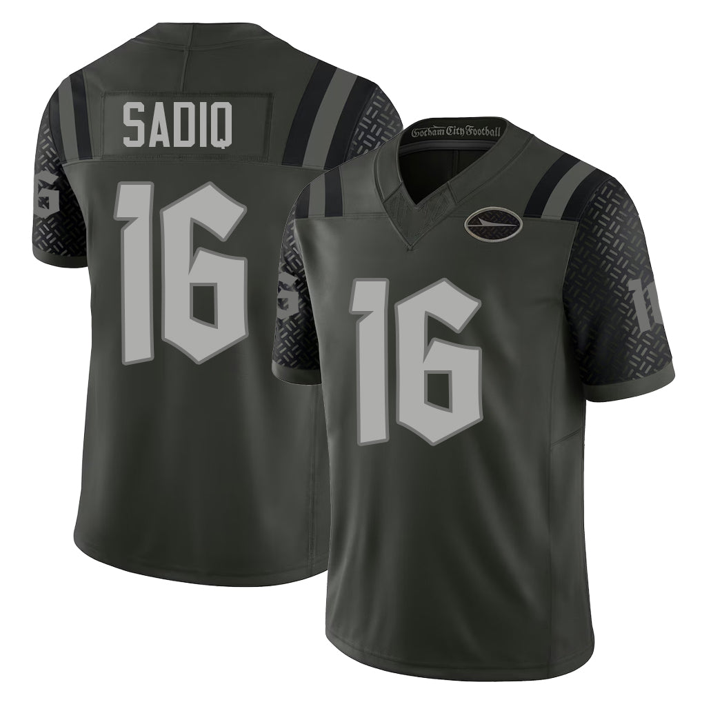 New York #16 Kenyon Player Football V Neck Short Sleeve Gotham Green Jersey Sadiq For Men Youth Women Gift
