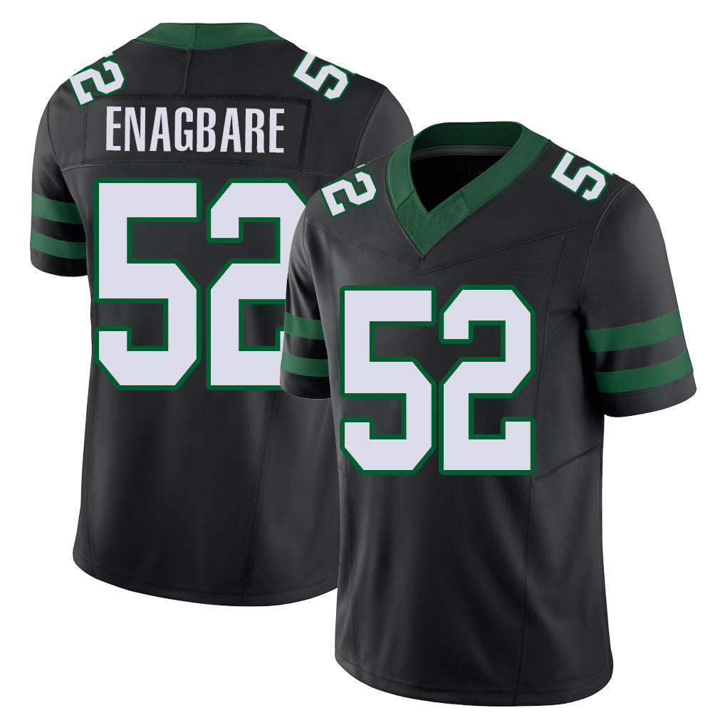 New York #52 Kingsley Player Football V Neck Short Sleeve Black Jersey Enagbare For Men Youth Women Gift