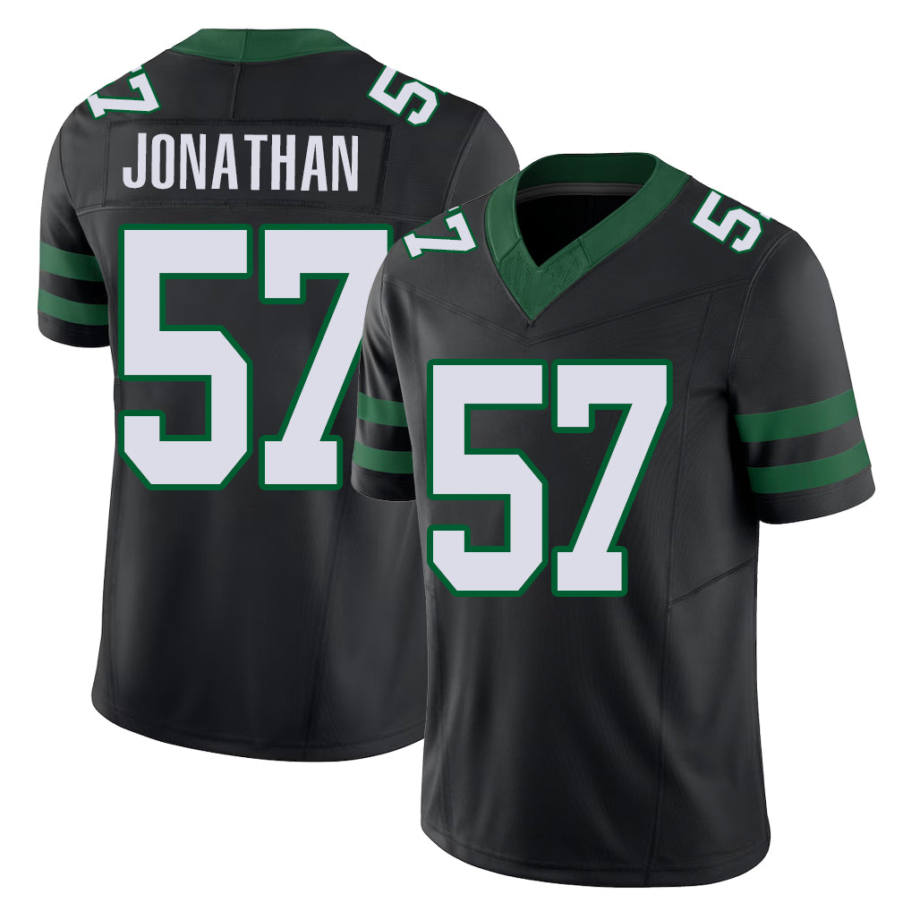 New York #57 Kingsley Player Football V Neck Short Sleeve Black Jersey Jonathan For Men Youth Women Gift