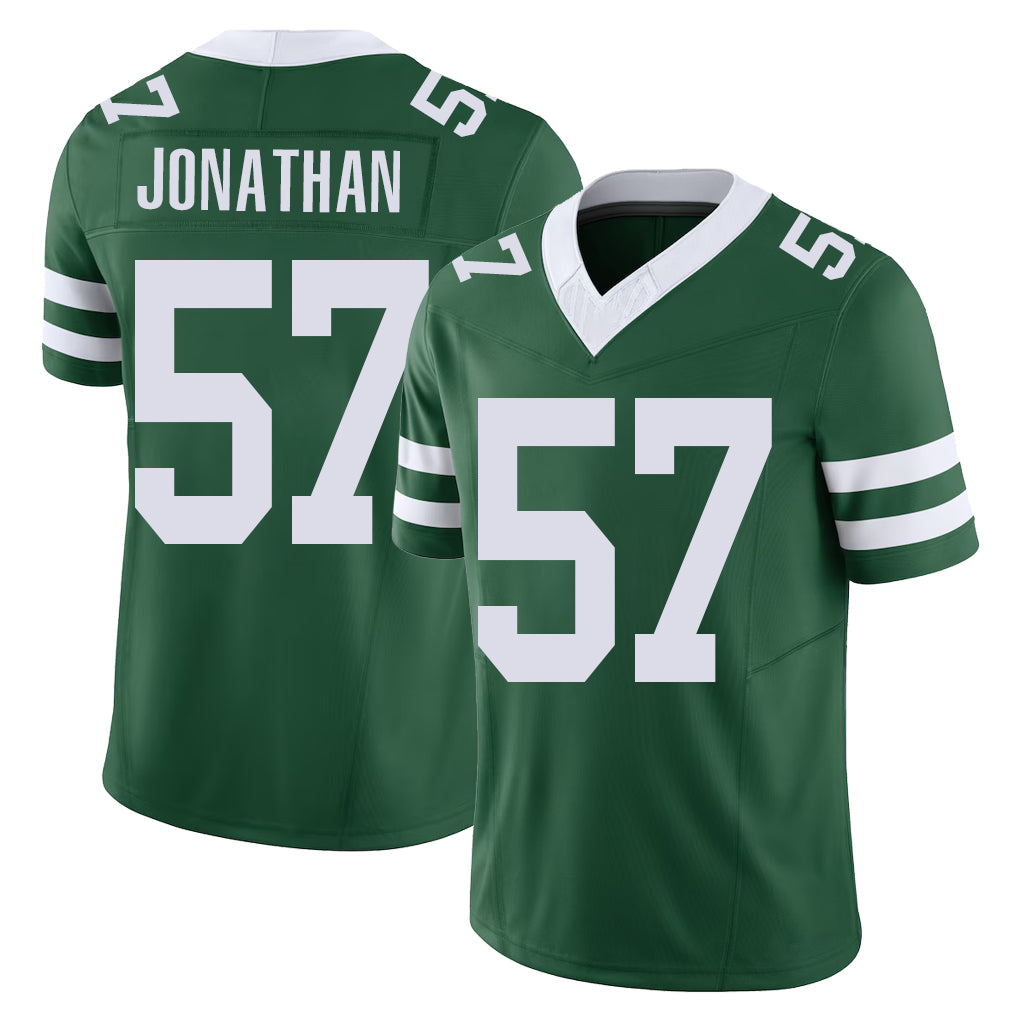 New York #57 Kingsley Player Football V Neck Short Sleeve Green Jersey Jonathan For Men Youth Women Gift