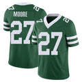 New York #27 Malachi Player Football V Neck Short Sleeve Green Jersey Moore For Men Youth Women Gift