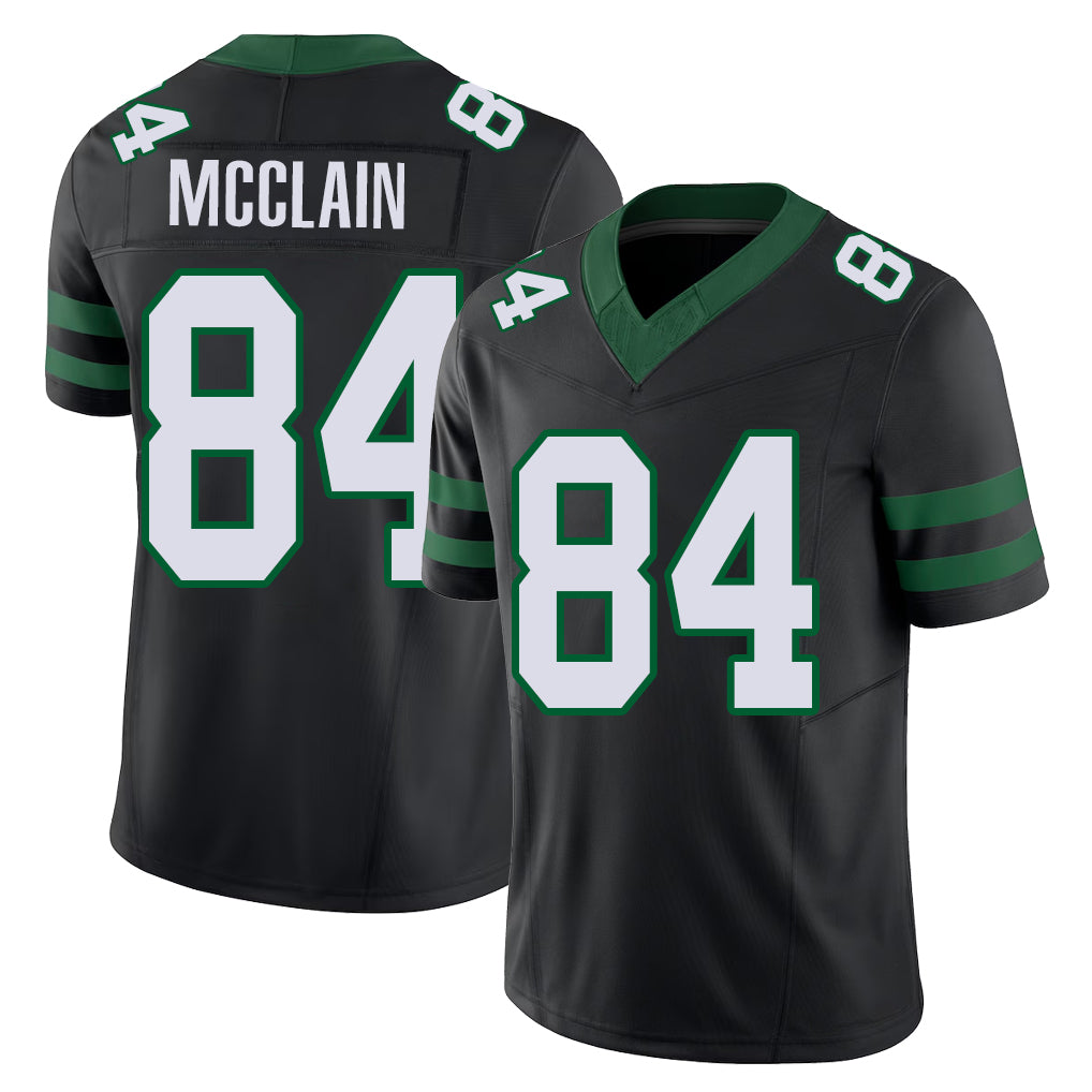 New York #84 Malik Player Football V Neck Short Sleeve Black Jersey McClain For Men Youth Women Gift