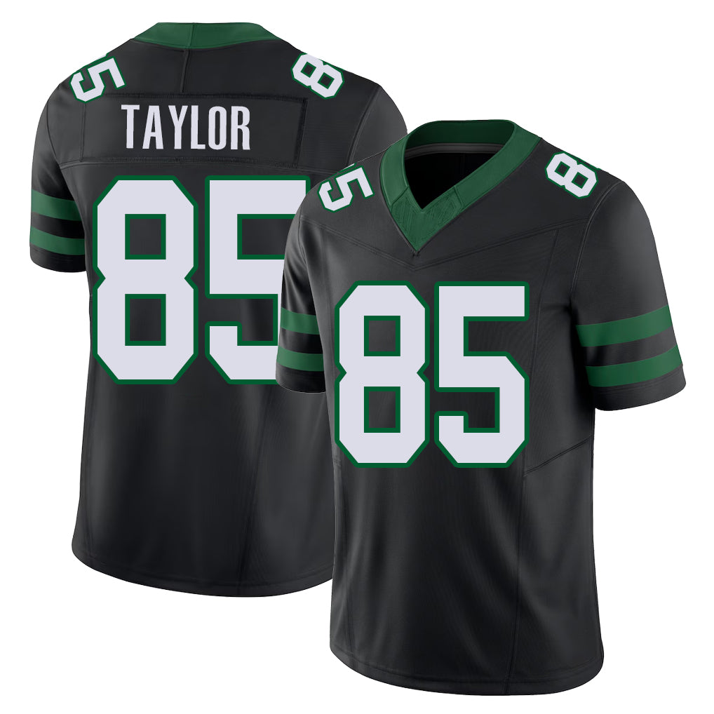 New York #85 Mason Player Football V Neck Short Sleeve Black Jersey Taylor For Men Youth Women Gift