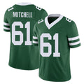 New York #61 Max Player Football V Neck Short Sleeve Green Jersey Mitchell For Men Youth Women Gift