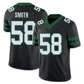 New York #58 Mazi Player Football V Neck Short Sleeve Black Jersey Smith For Men Youth Women Gift