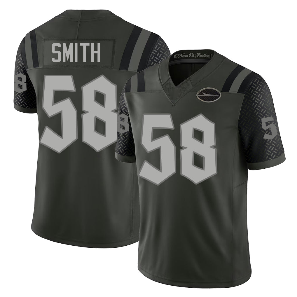New York #58 Mazi Player Football V Neck Short Sleeve Gotham Green Jersey Smith For Men Youth Women Gift