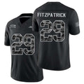 New York #29 Fitzpatrick Player Football V Neck Short Sleeve Black Jersey Minkah For Men Youth Women Gift