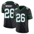 New York #26 Nahshon Player Football V Neck Short Sleeve Black Jersey Wright For Men Youth Women Gift