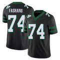 New York #74 Olumuyiwa Player Football V Neck Short Sleeve Black Jersey Fashanu For Men Youth Women Gift