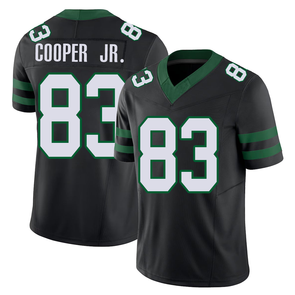 New York #83 Omar Player Football V Neck Short Sleeve Black Jersey Cooper Jr. For Men Youth Women Gift