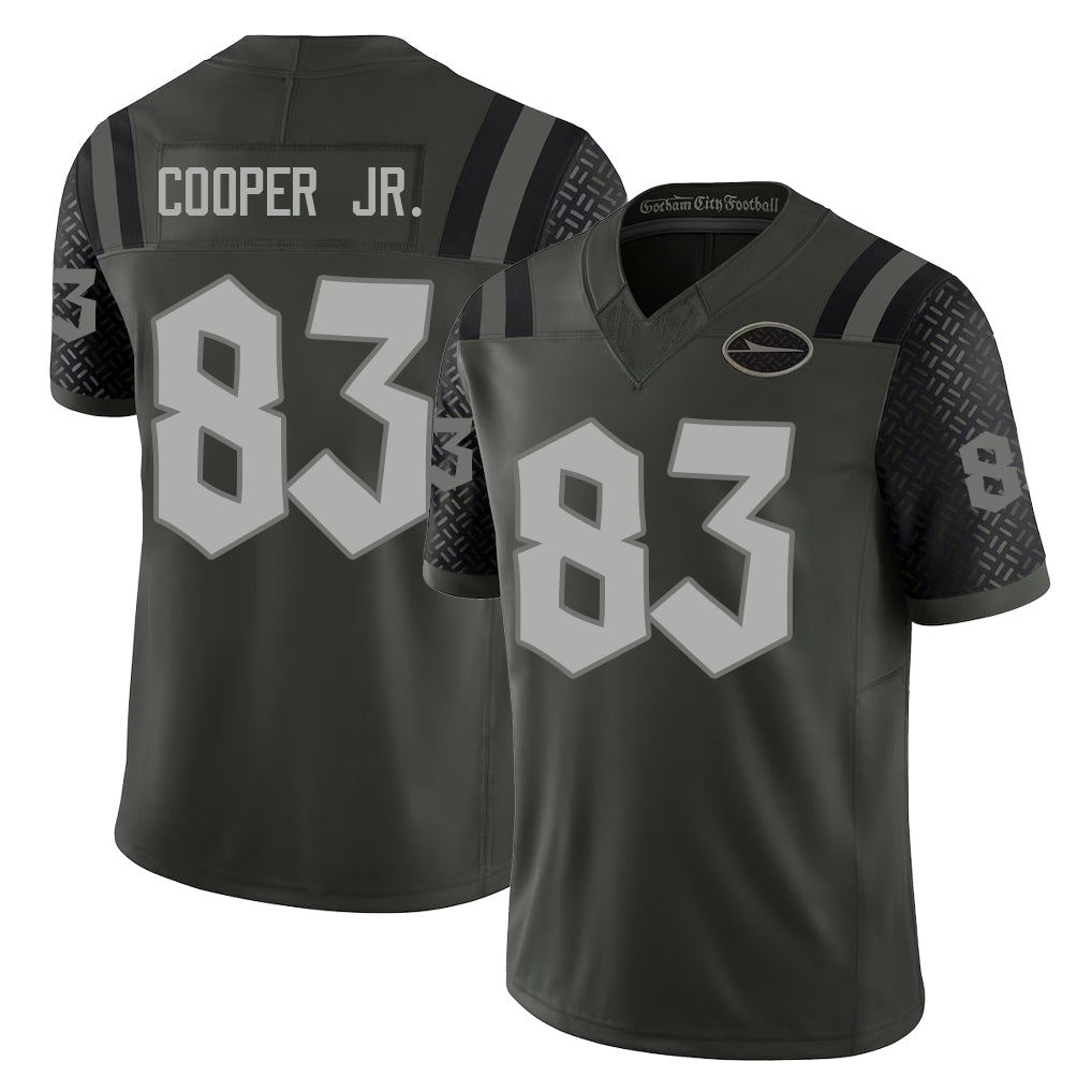 New York #83 Omar Player Football V Neck Short Sleeve Gotham Green Jersey Cooper Jr. For Men Youth Women Gift