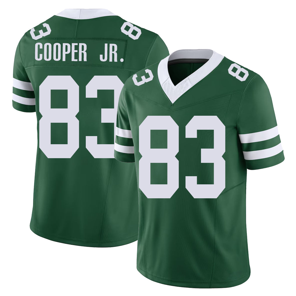 New York #83 Omar Player Football V Neck Short Sleeve Green Jersey Cooper Jr. For Men Youth Women Gift