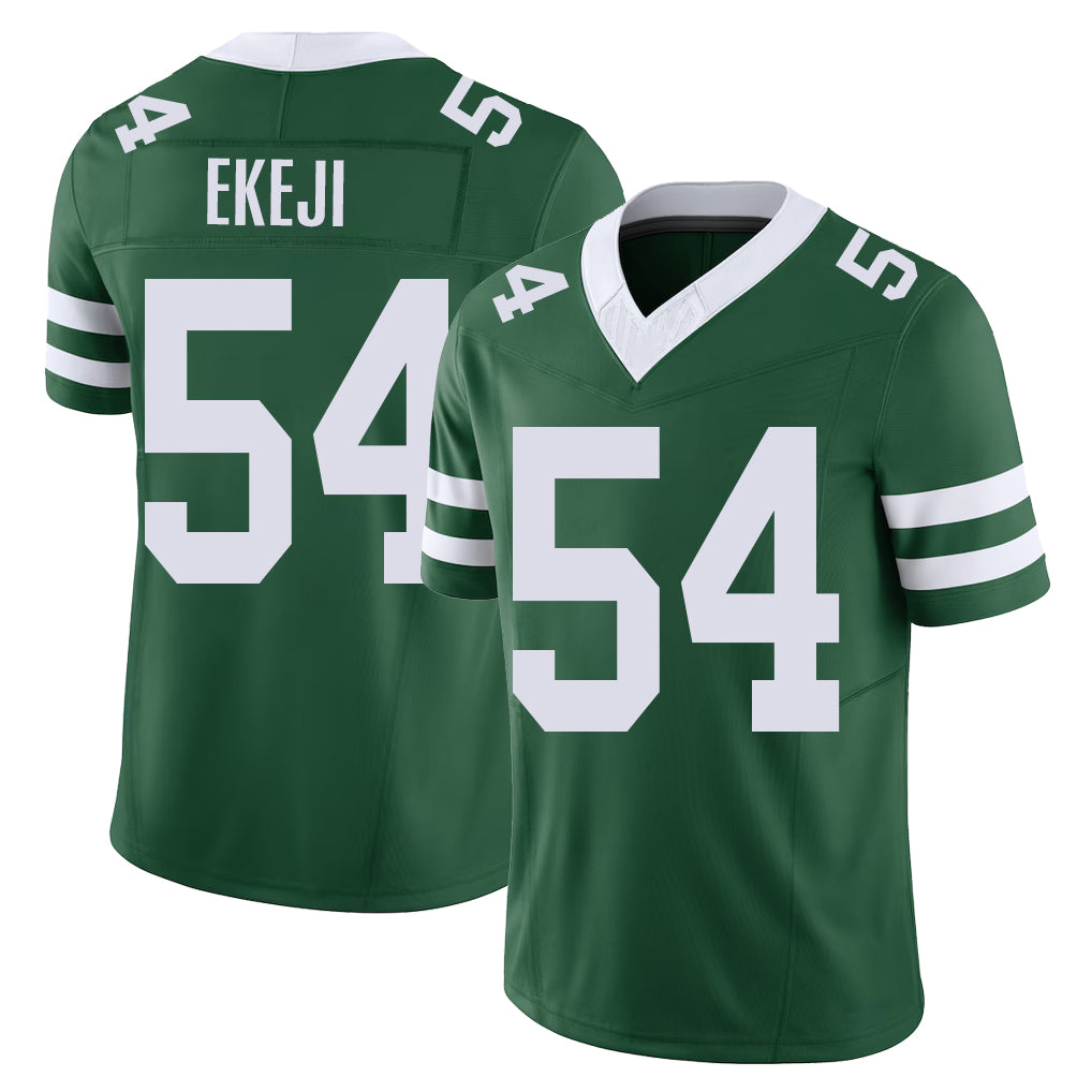 New York #54 Paschal Player Football V Neck Short Sleeve Green Jersey Ekeji For Men Youth Women Gift