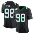 New York #98 Payton Player Football V Neck Short Sleeve Black Jersey Page For Men Youth Women Gift