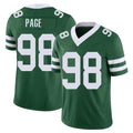 New York #98 Payton Player Football V Neck Short Sleeve Green Jersey Page For Men Youth Women Gift