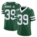 New York #39 Quincy Player Football V Neck Short Sleeve Green Jersey Skinner Jr. For Men Youth Women Gift