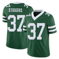 New York #37 Qwan'tez Player Football V Neck Short Sleeve Green Jersey Stiggers For Men Youth Women Gift