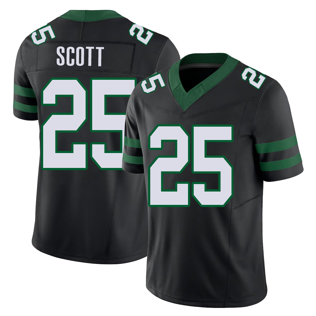 New York #25 Sam Player Football V Neck Short Sleeve Black Jersey Scott For Men Youth Women Gift