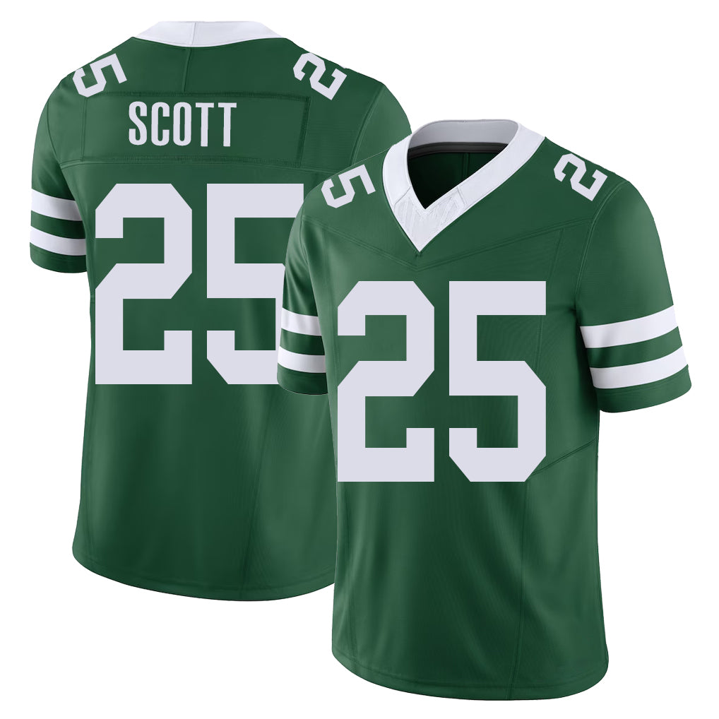 New York #25 Sam Player Football V Neck Short Sleeve Green Jersey Scott For Men Youth Women Gift