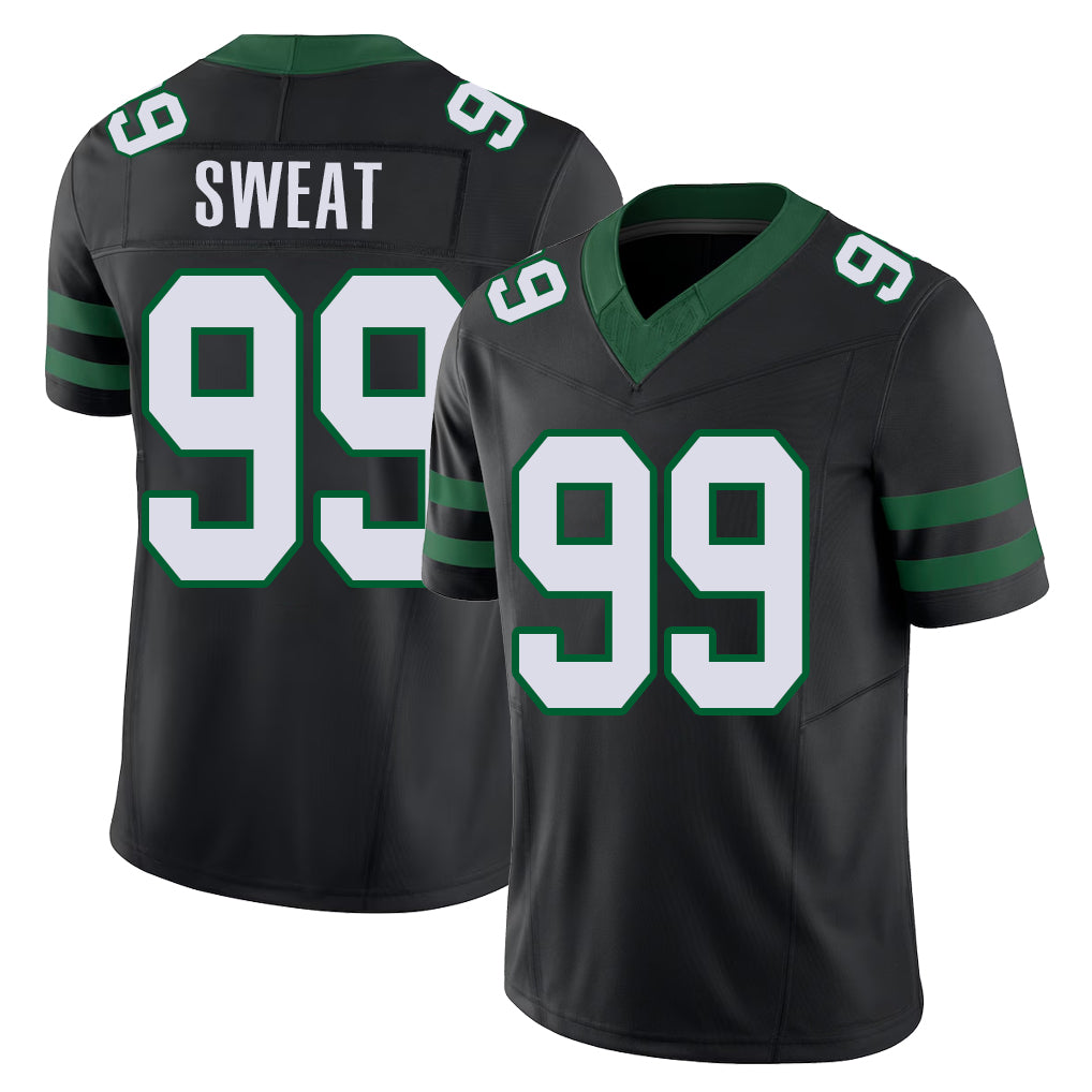 New York #99 T'Vondre Player Football V Neck Short Sleeve Black Jersey Sweat For Men Youth Women Gift