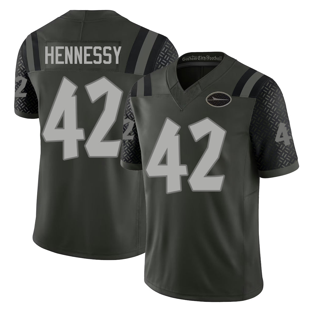New York #42 Thomas Player Football V Neck Short Sleeve Gotham Green Jersey Hennessy For Men Youth Women Gift