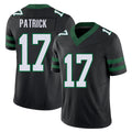 New York #17 Tim Player Football V Neck Short Sleeve Black Jersey Patrick For Men Youth Women Gift