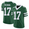 New York #17 Tim Player Football V Neck Short Sleeve Green Jersey Patrick For Men Youth Women Gift