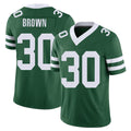 New York #30 Tre Player Football V Neck Short Sleeve Green Jersey Brown For Men Youth Women Gift