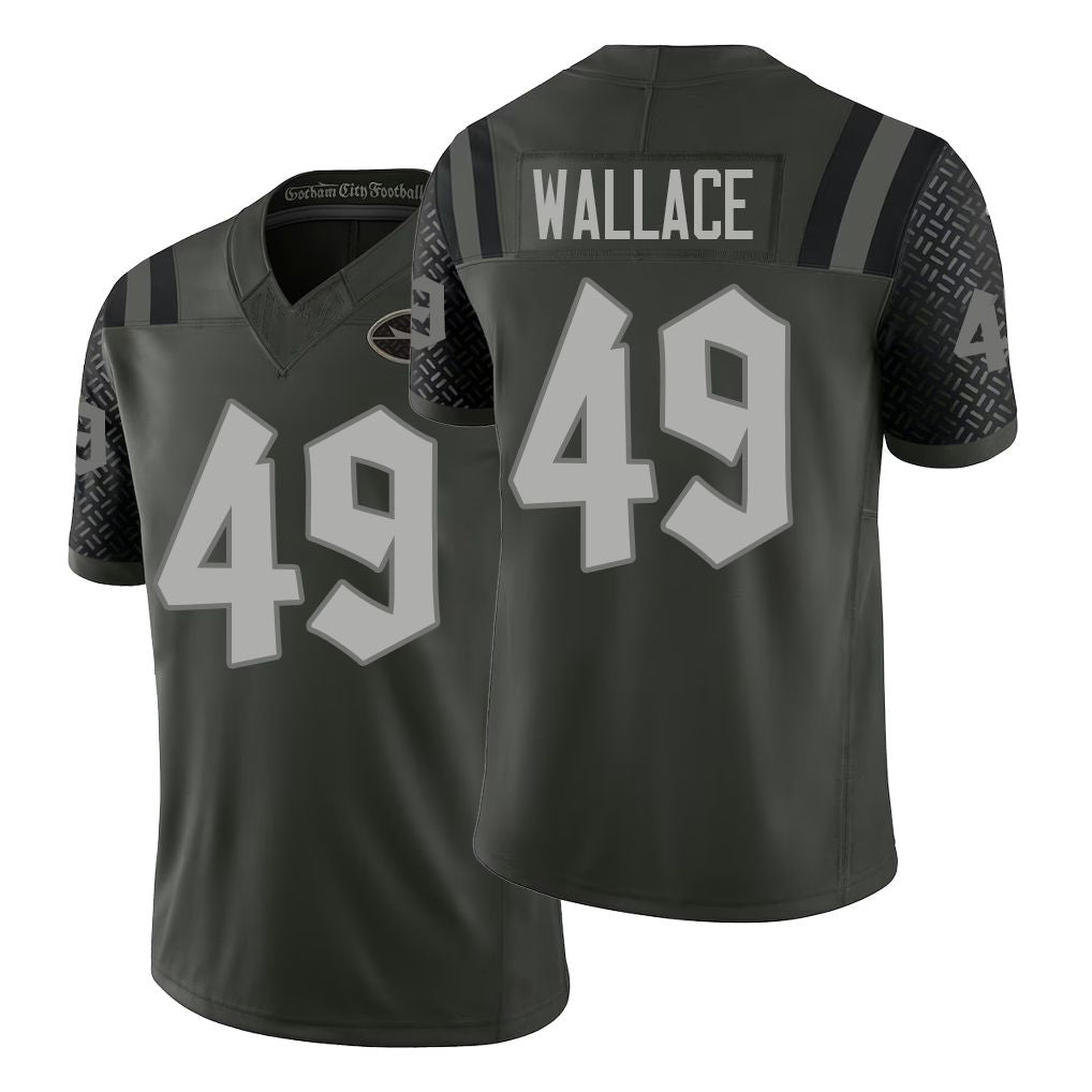 New York #49 Wallace Player Football V Neck Short Sleeve Gotham Green Jersey Trevin For Men Youth Women Gift